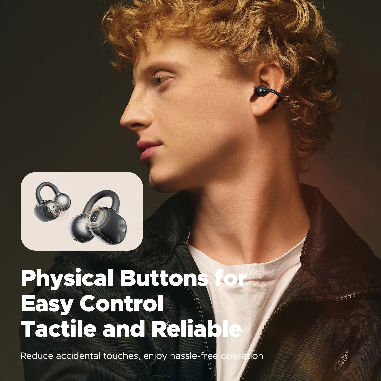 Soundpeats POP Clip Open-Ear Wireless Earbuds, Bluetooth 5.4, Single Mic ENC Noise Cancelling, Game Mode, Fast Charging, IPX5 Waterproof, 30H Playtime for Sports & Daily Use